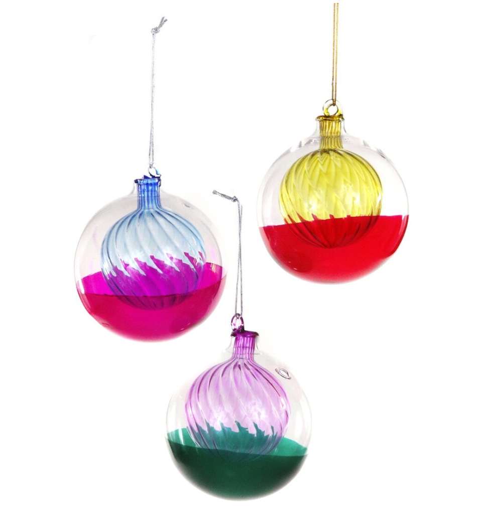 Dripped Double Glass Orbs