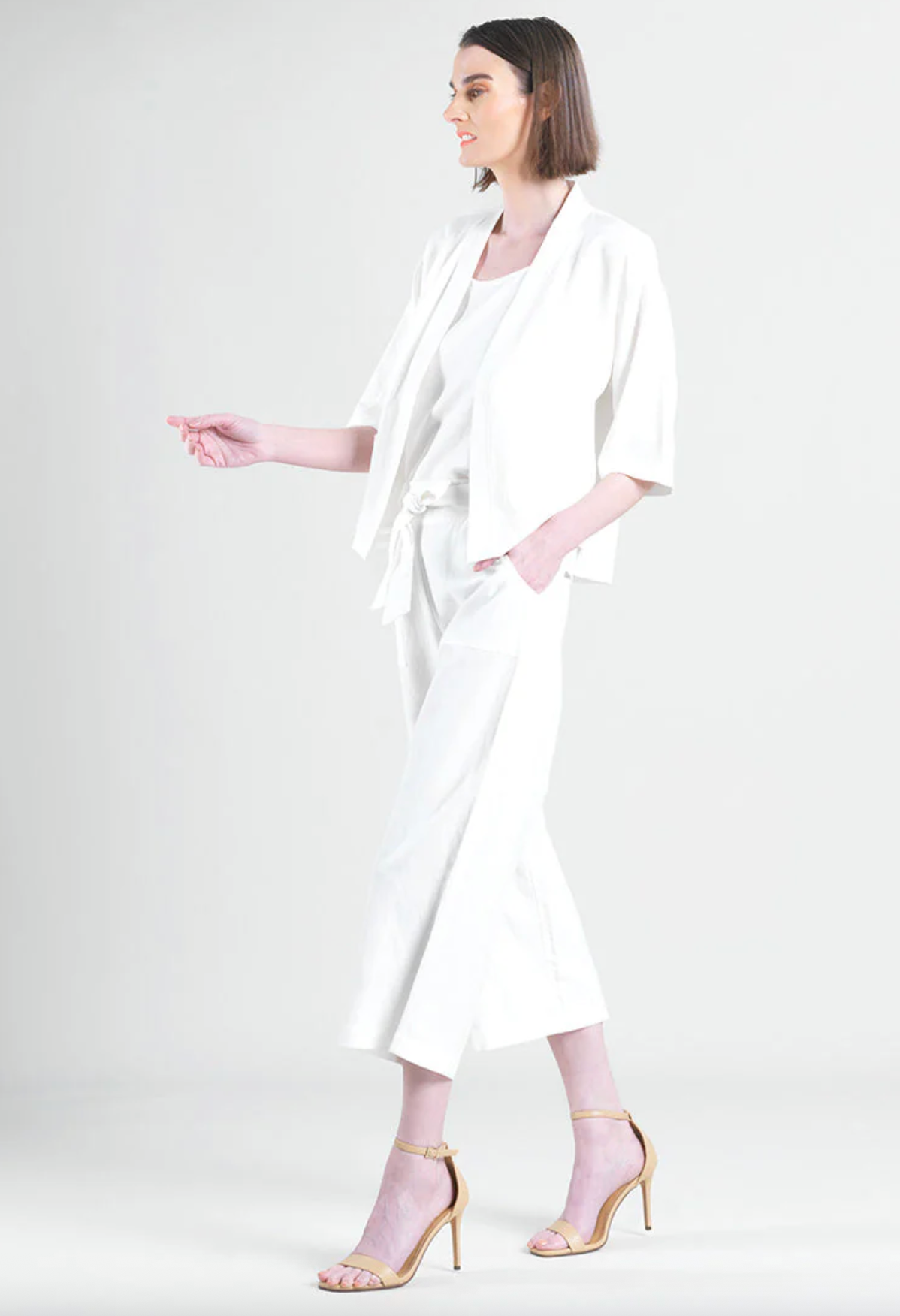 Hi-Low Pocket Cardigan Jacket - Ivory