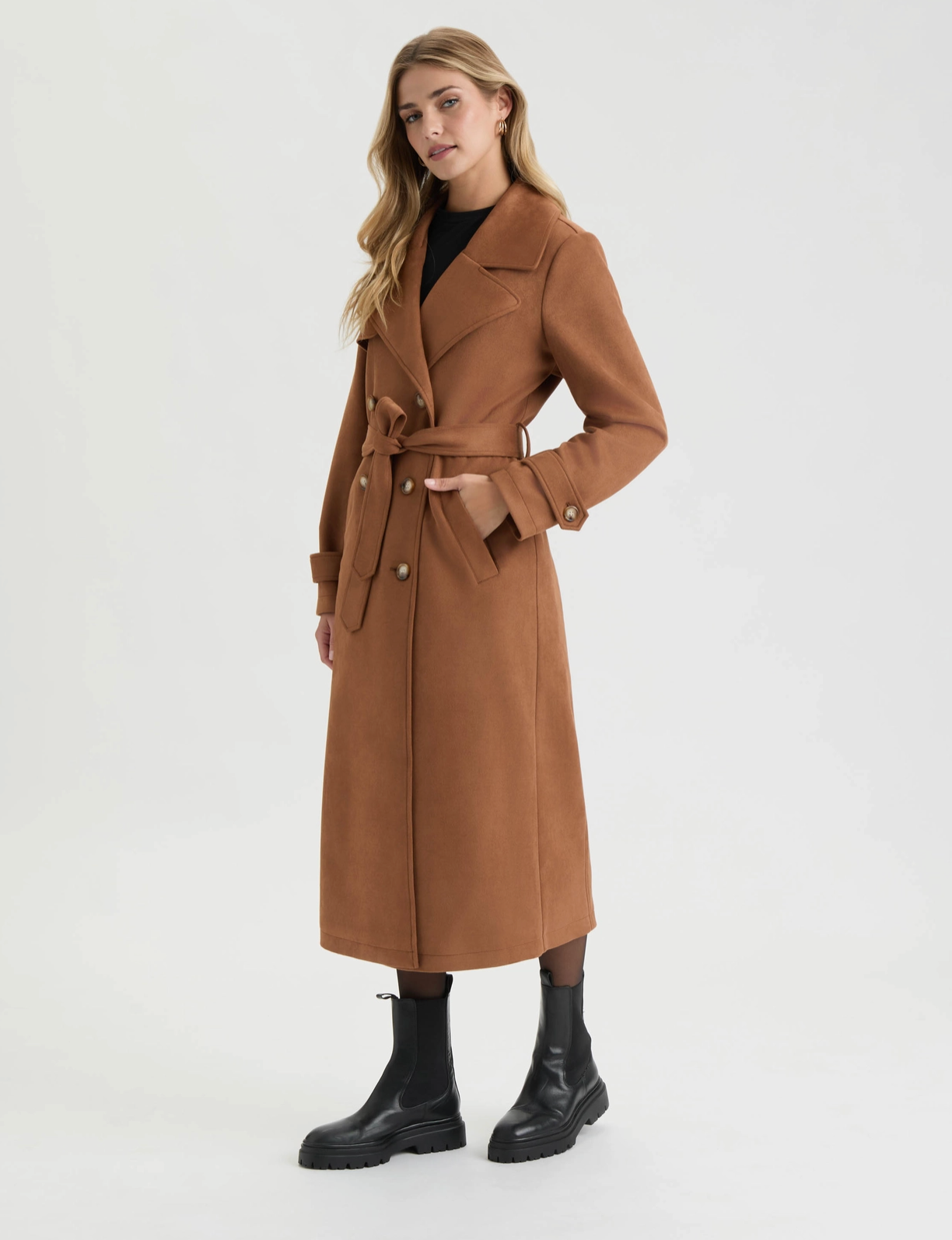 Super Soft Vegan Suede Trench Coat
