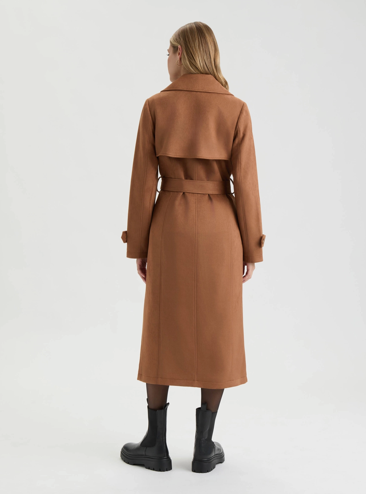 Super Soft Vegan Suede Trench Coat