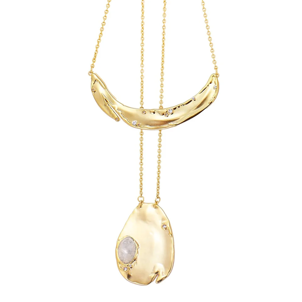 Clear Quartz Duo Pendant Necklace