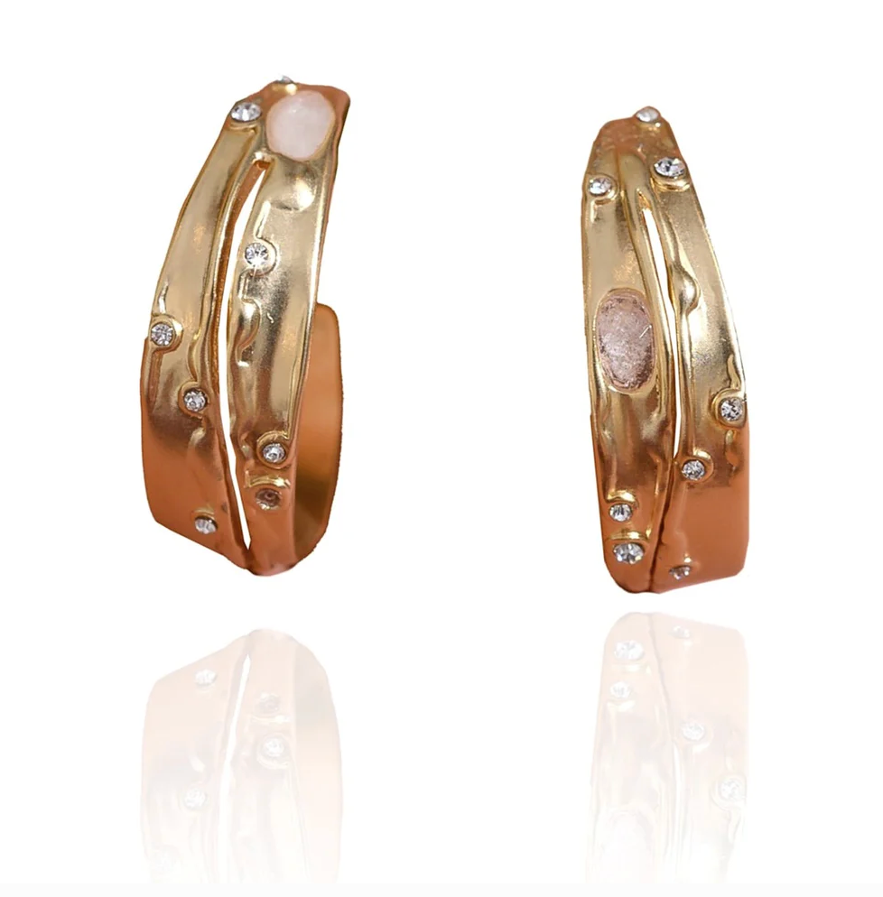 Sprinkled Stones Hoop Earrings