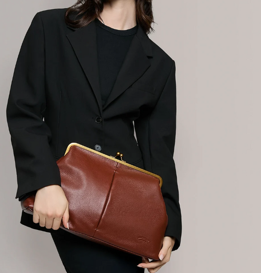 Grace Oversized Clutch - Brandy