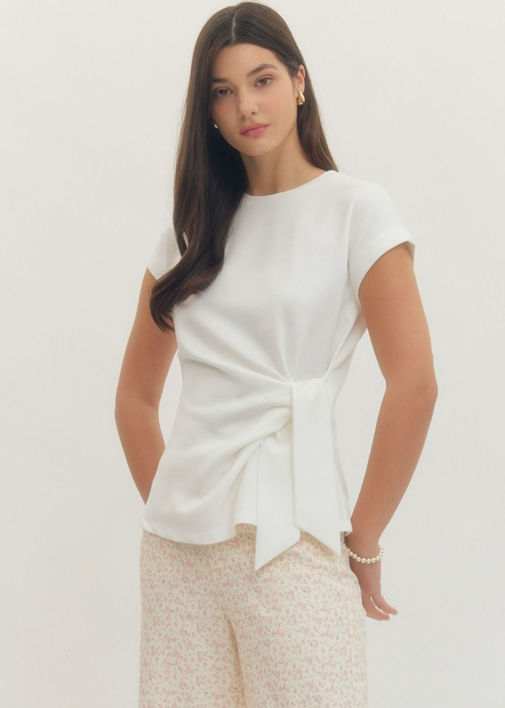 Side Tie Top - Ivory