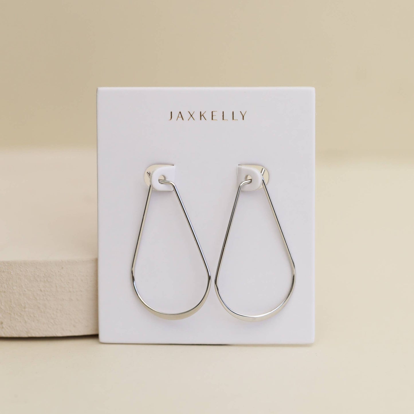 Silver Long Oval Hoop