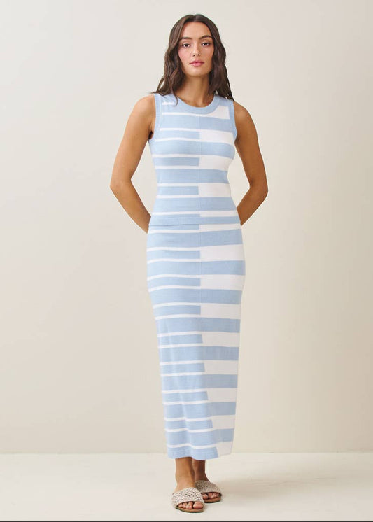 Colorblock Knit Vest & Skirt Set