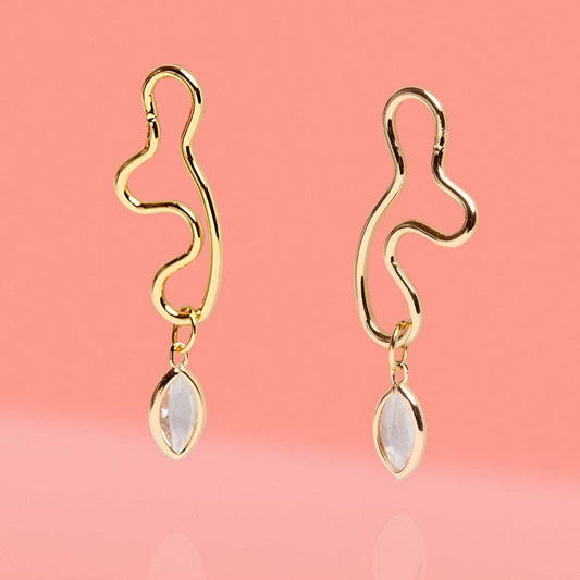Abstract Wiggle Charm Earrings