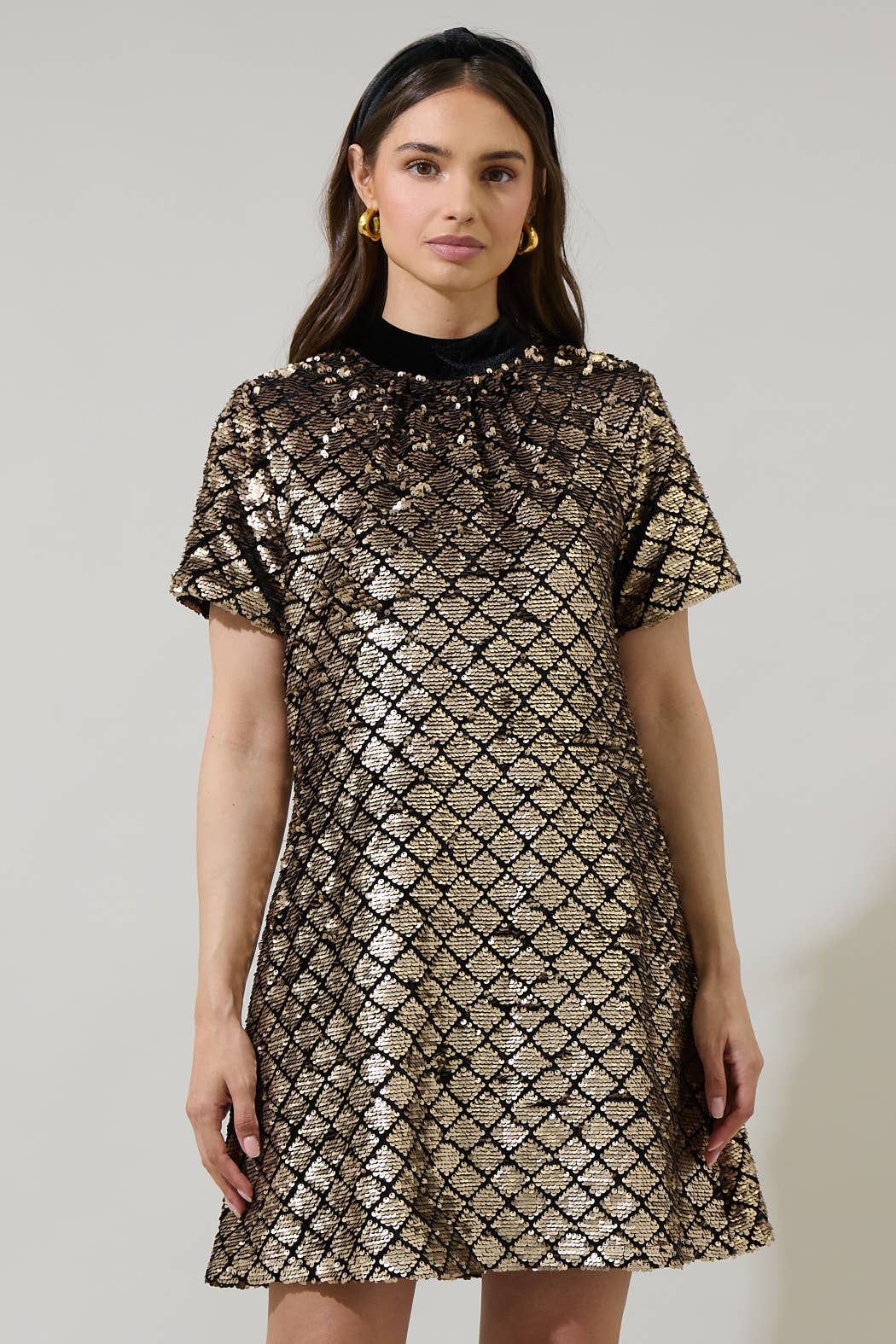 Nova Sequin Back Bow Mini Dress