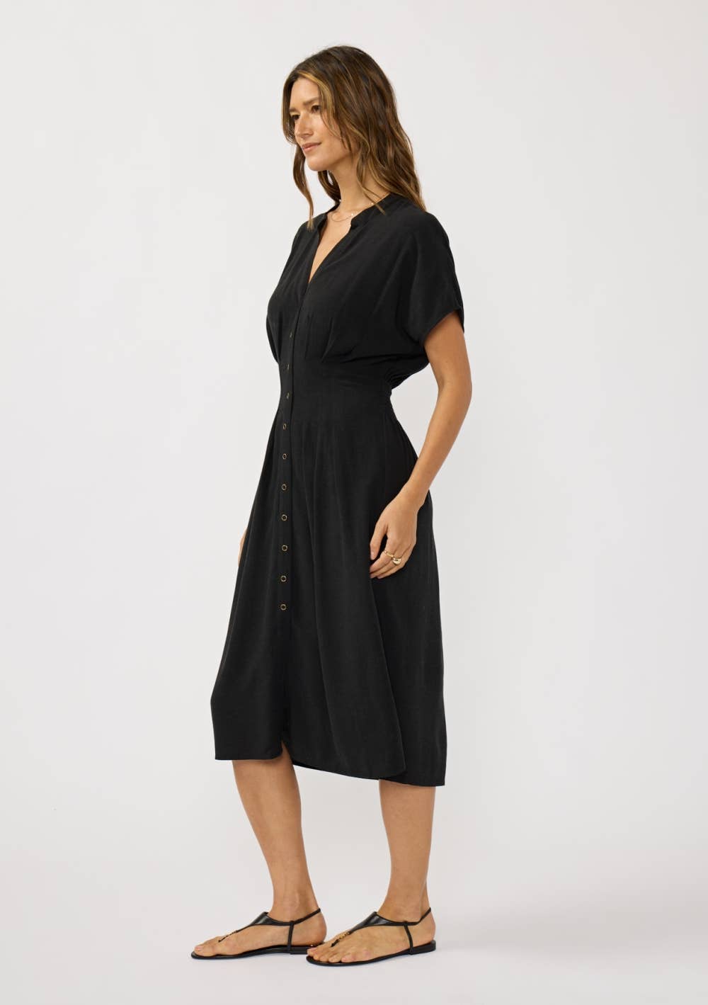Daphne Pleated Waist Casual Linen Dress