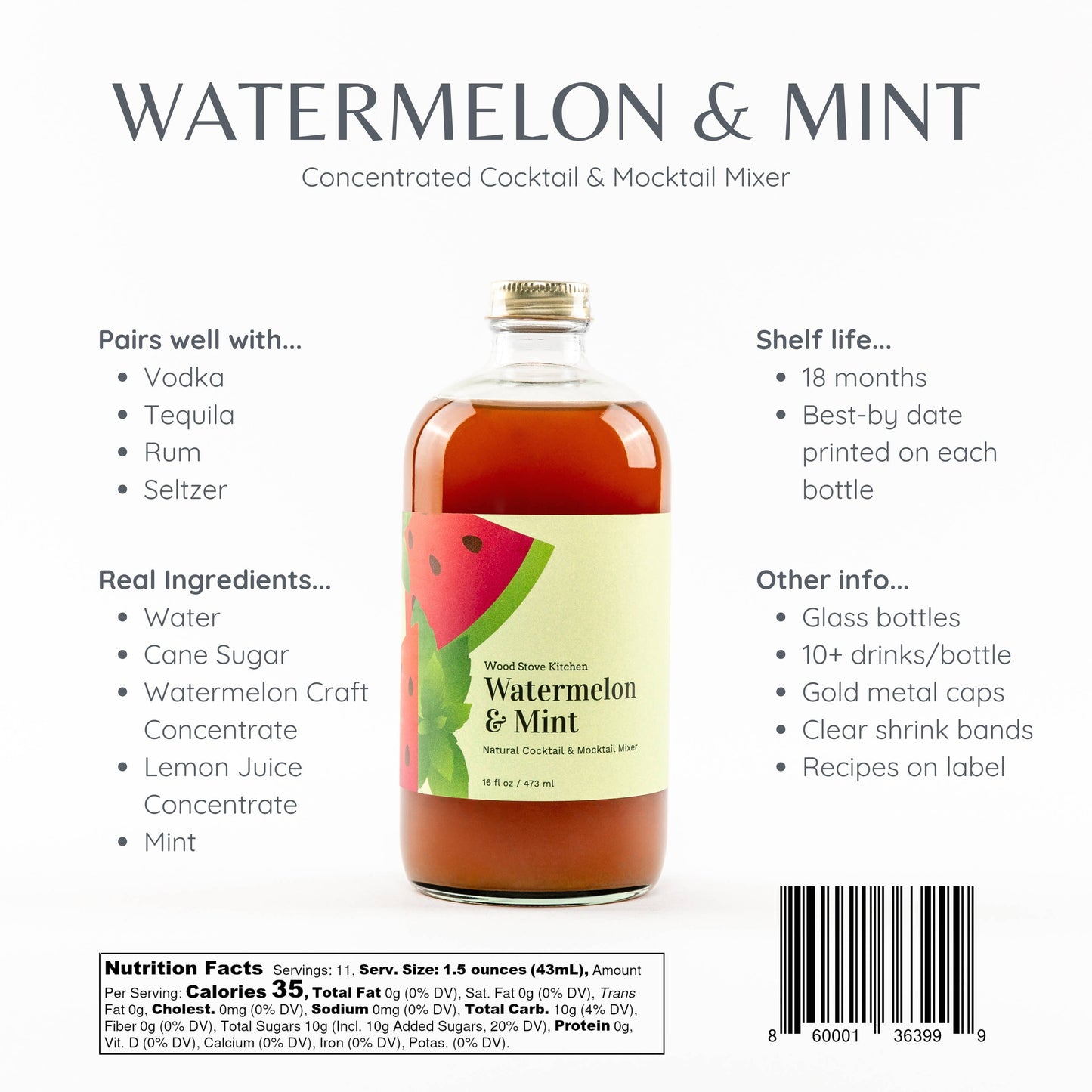 Watermelon & Mint Cocktail/Mocktail Mixer