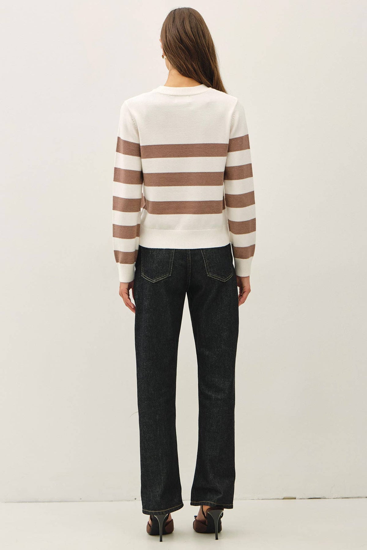 Classic Large Stripe Crewneck Sweater