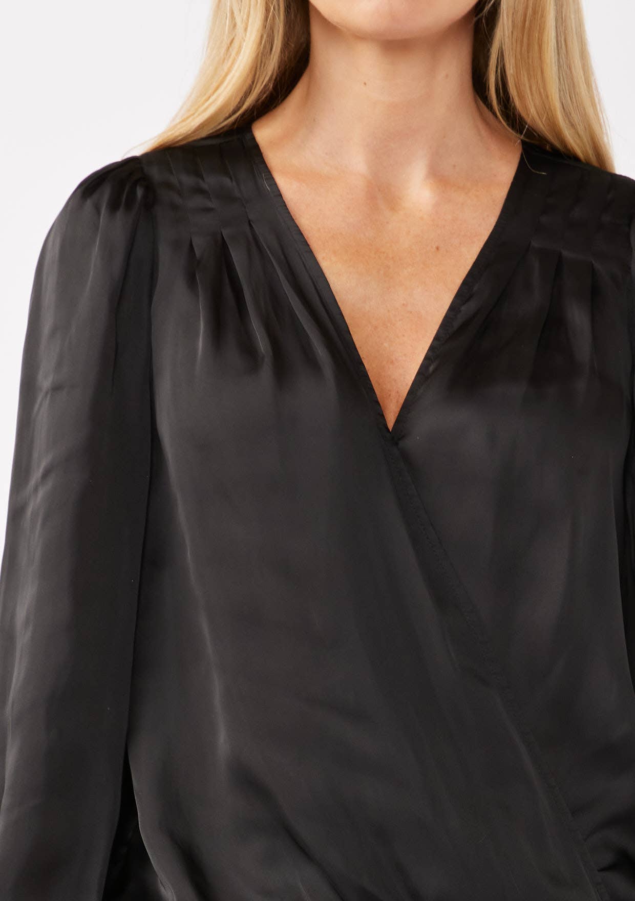 Surplice Bubble Hem Top