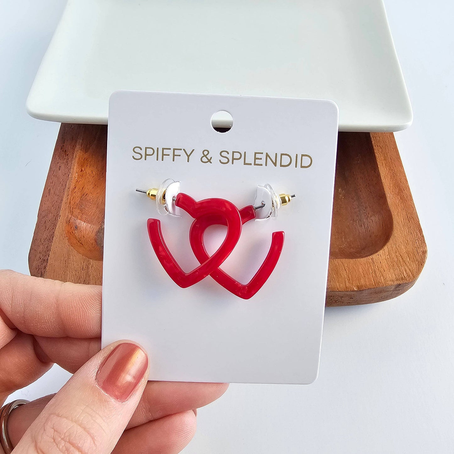 Mini Heart Hoops - Red