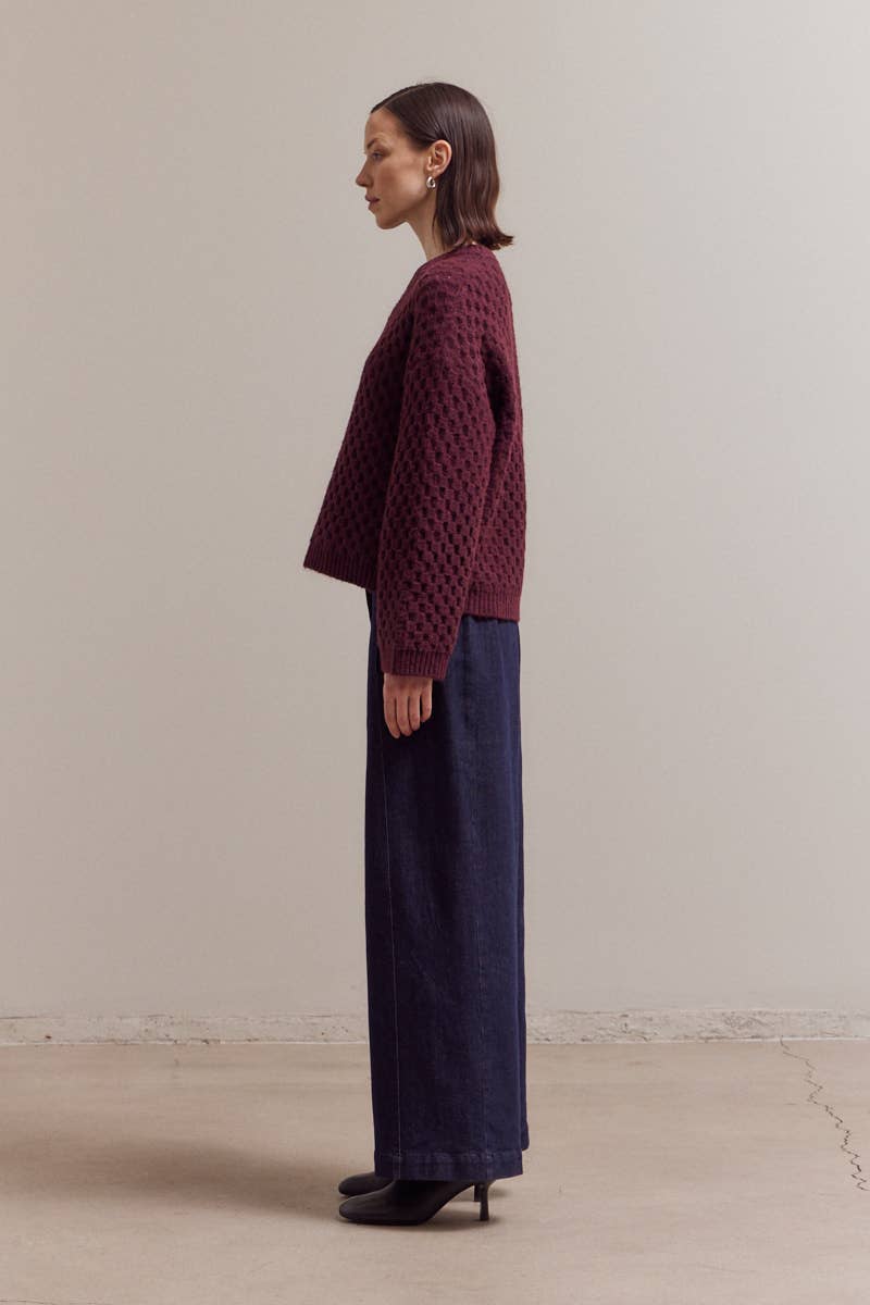 Burgundy Textured Sweater