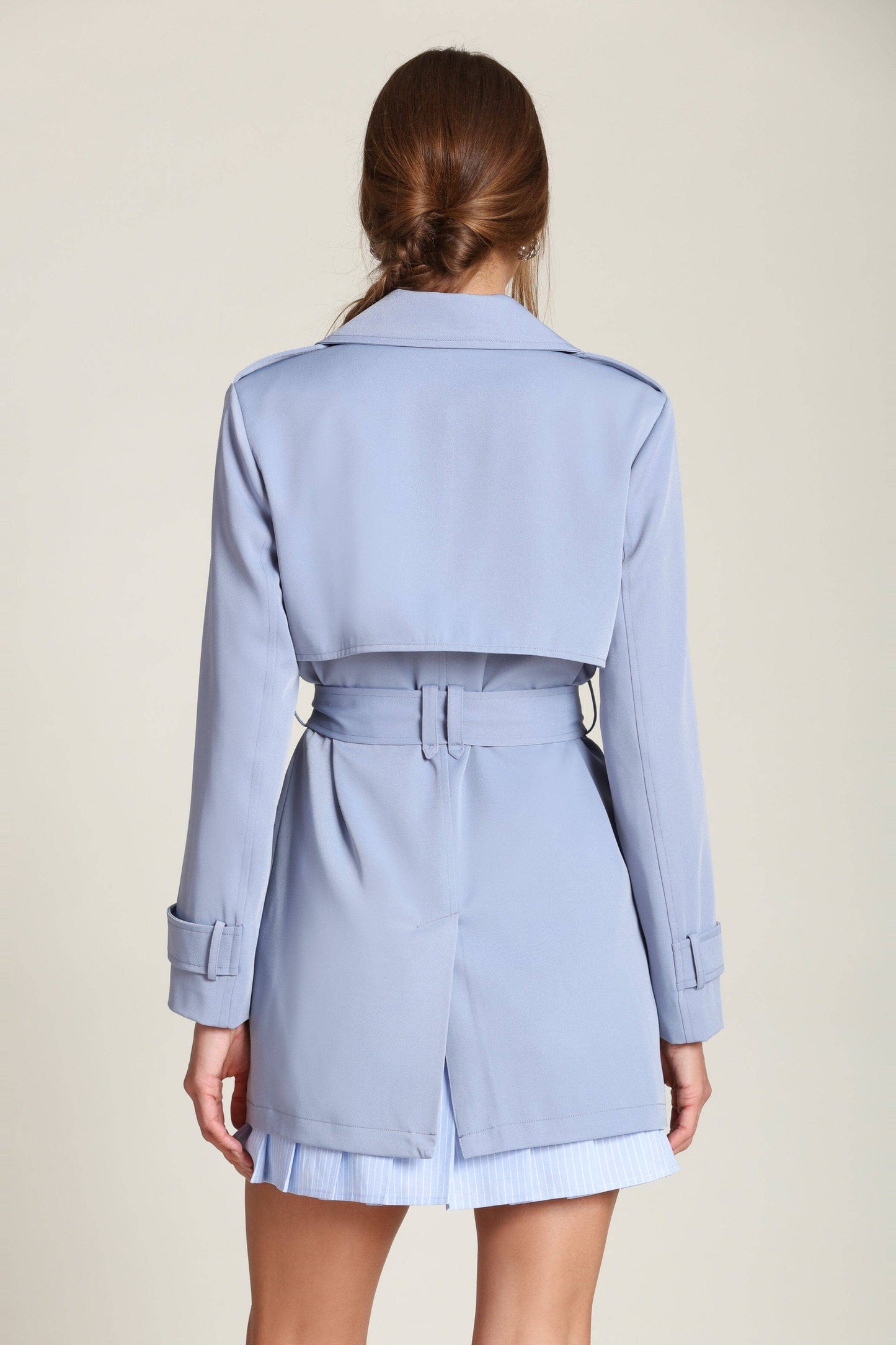 Periwinkle Belted Trench Coat
