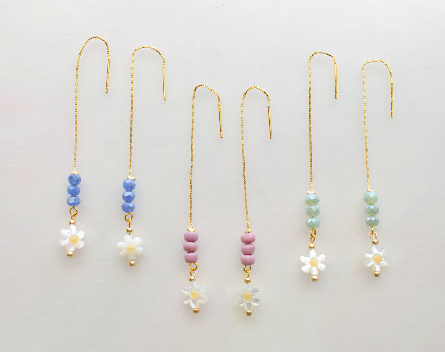 Flower Threader Earrings