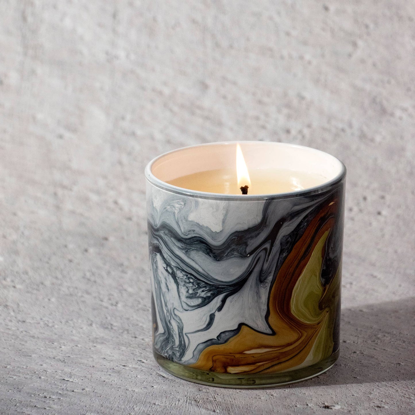 Palo Santo & Rose Swirl Glass Candle