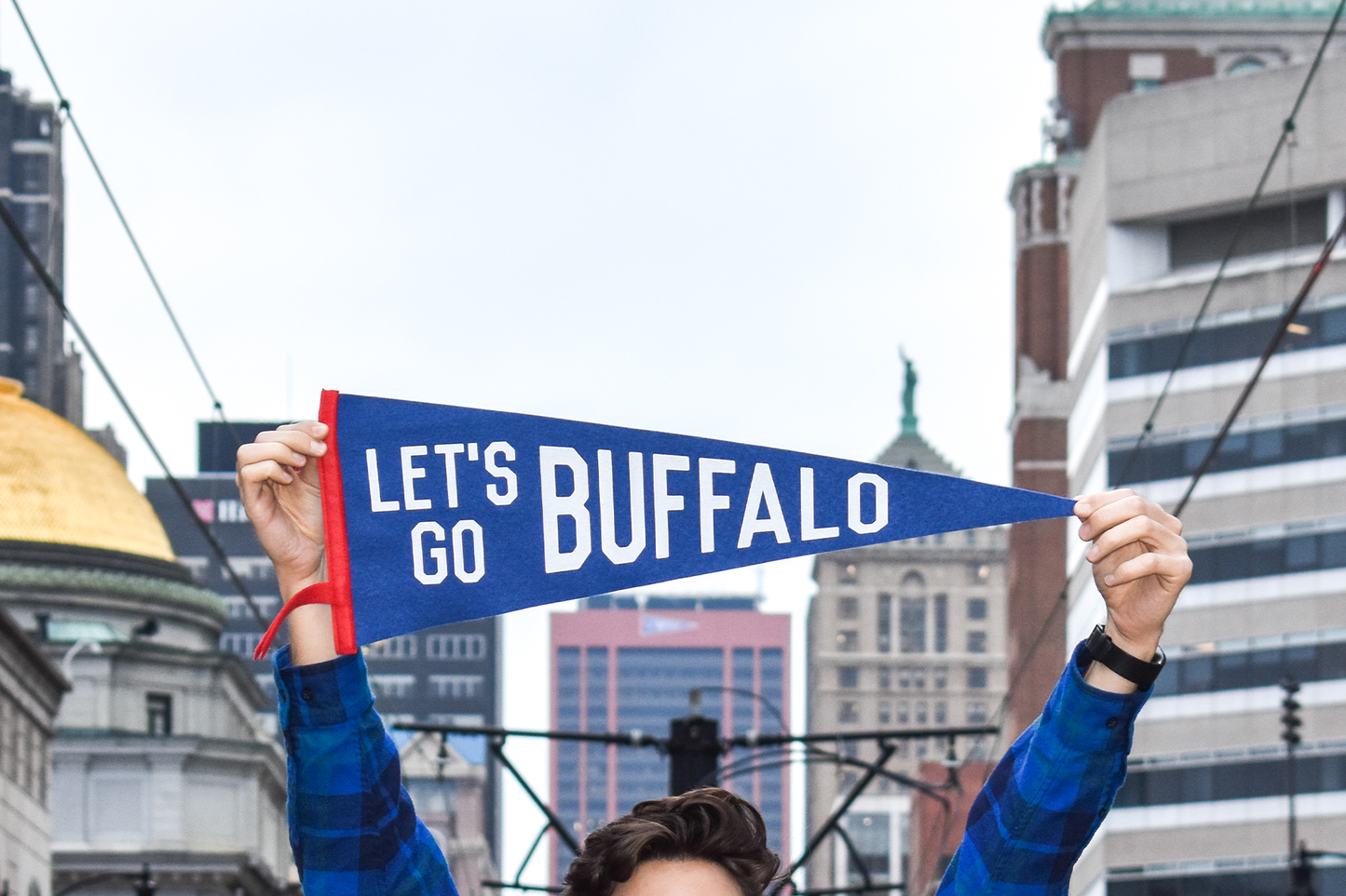 Let's Go Buffalo Pennant (Blue and Red)