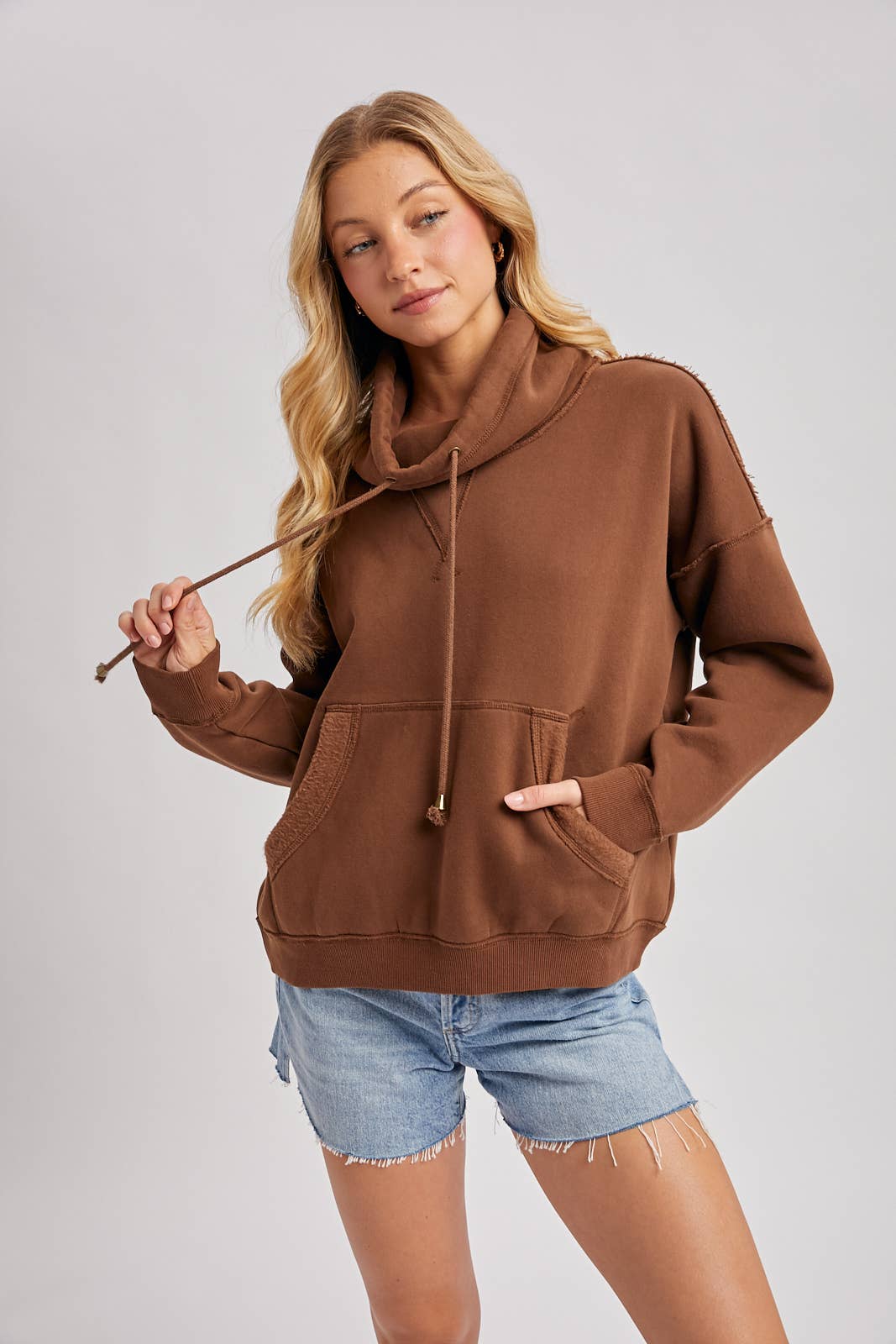 Cowl Neck Pullover Sweatshirt