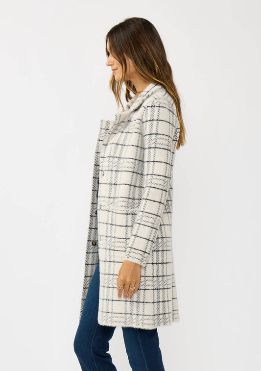 Plaid Button Front Cardigan