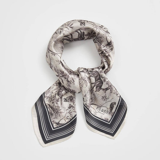 Wolf Garden Toile Black Square Scarf