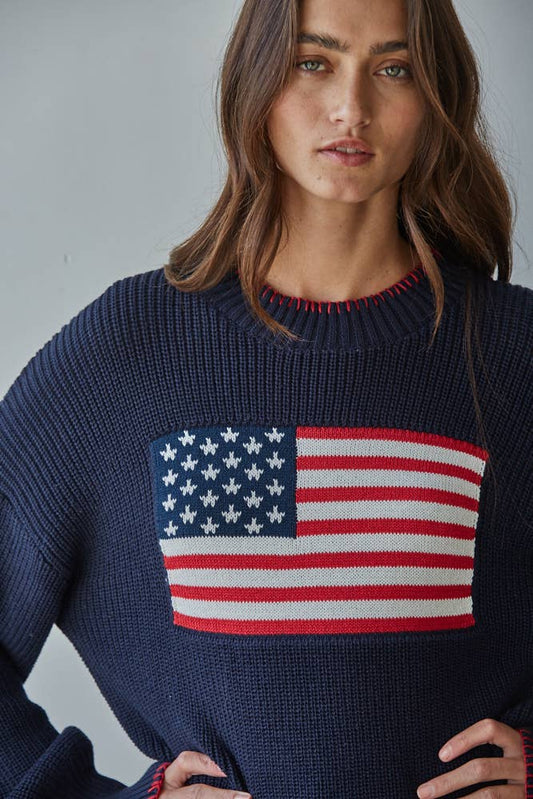 Whipstitch Americana Crew Neck Sweater