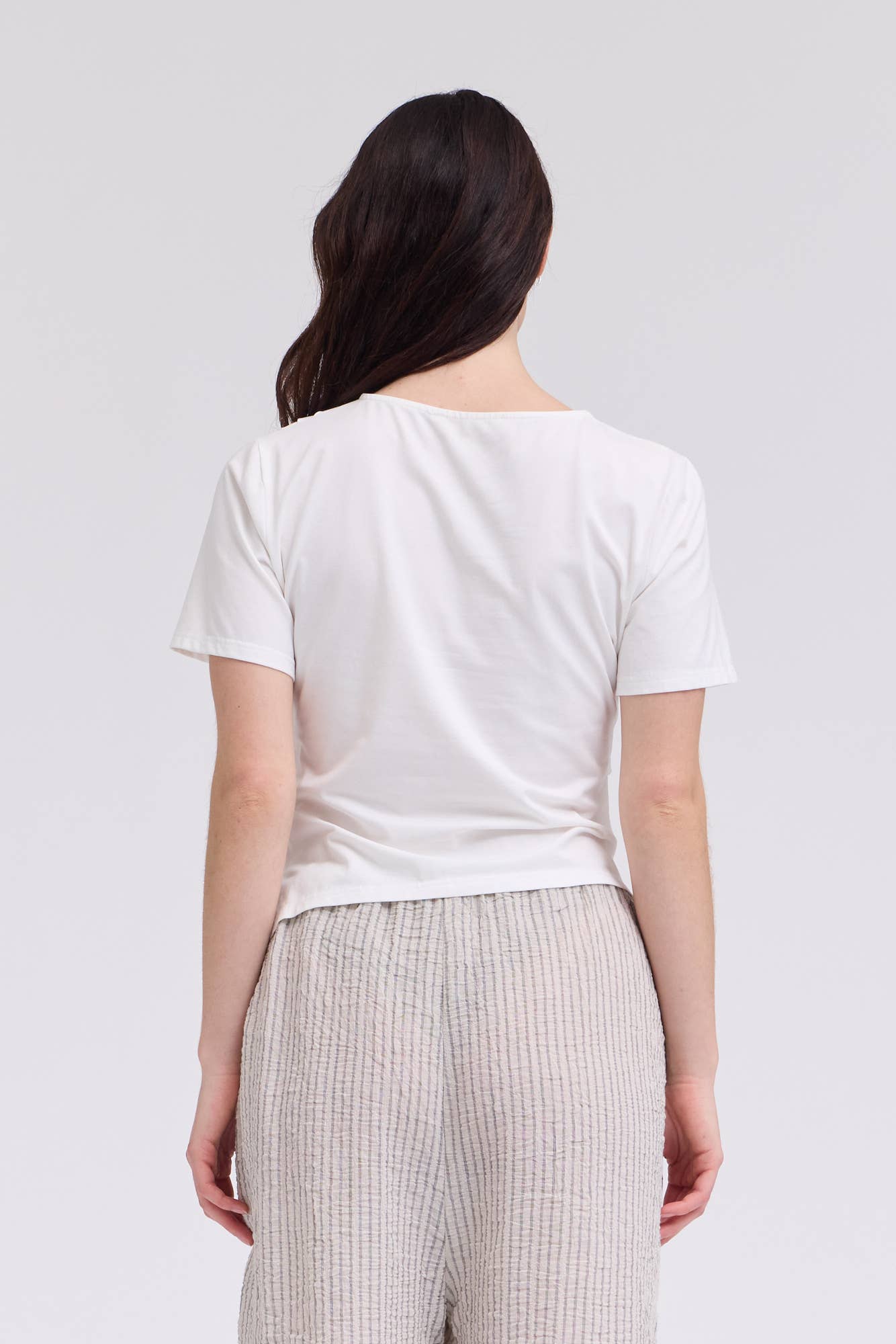 Asymmetric Jersey Top - Off White