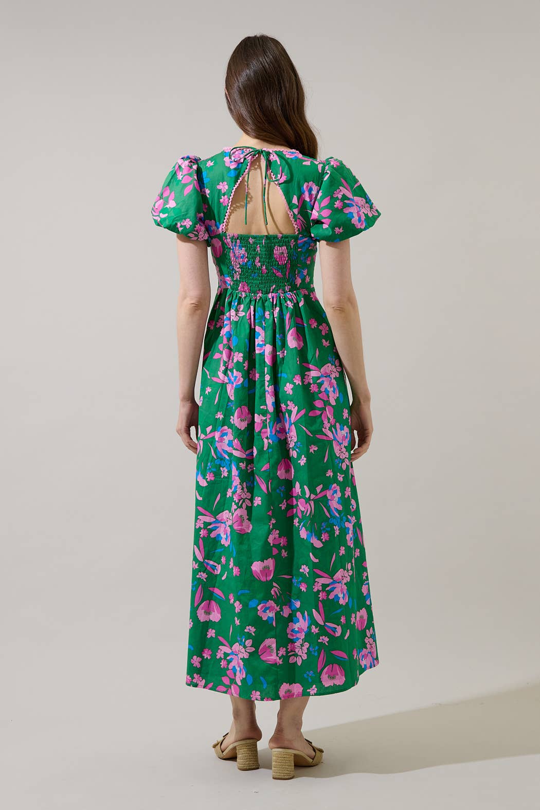 Julia Floral Pleated Maxi Dress