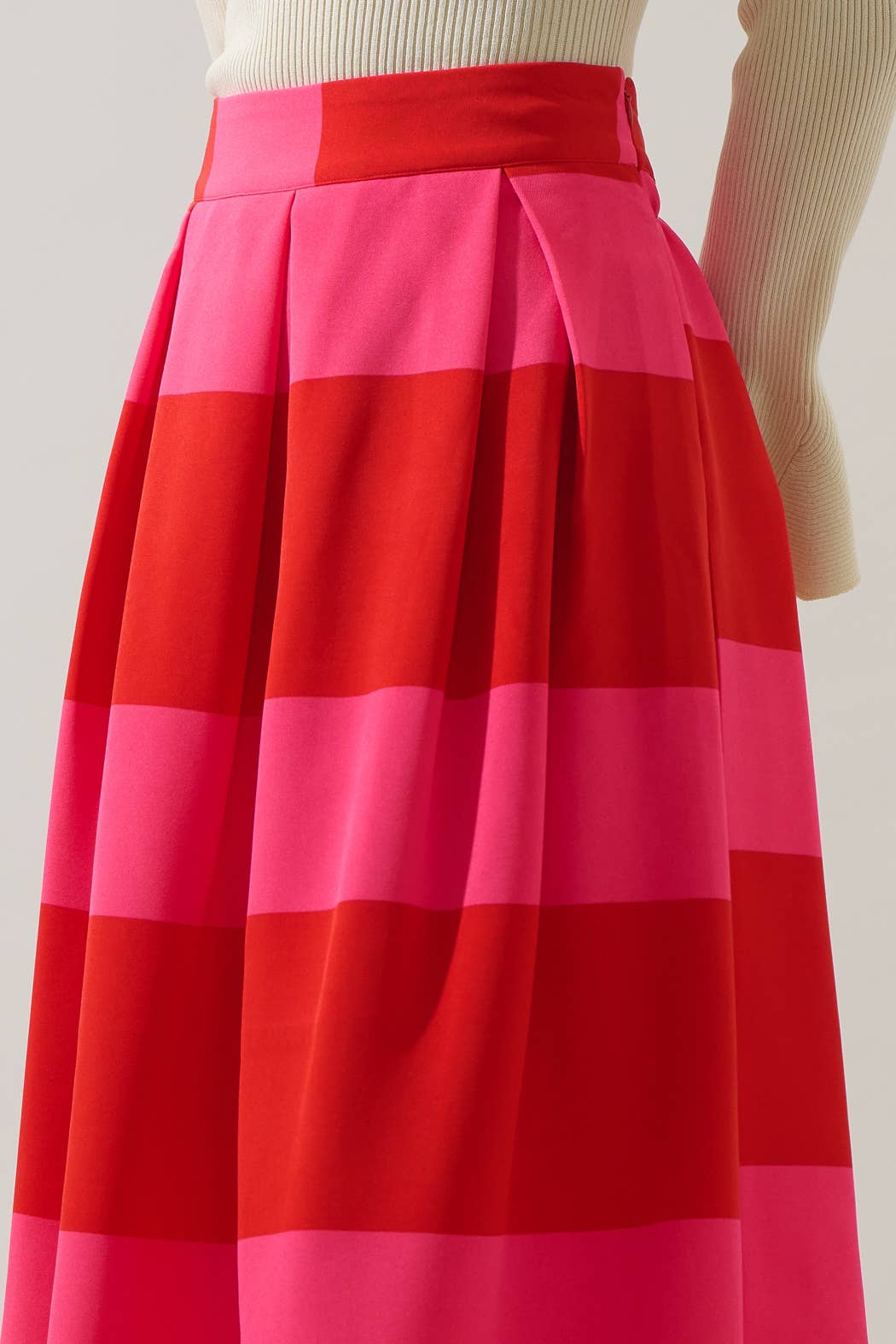 Lolli Stripe Pleated Midi Skirt