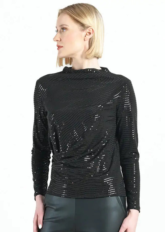 Shimmer Side Draped Top