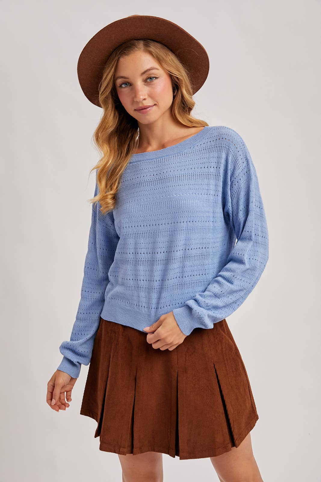 Lightweight Open Knit Pullover Top