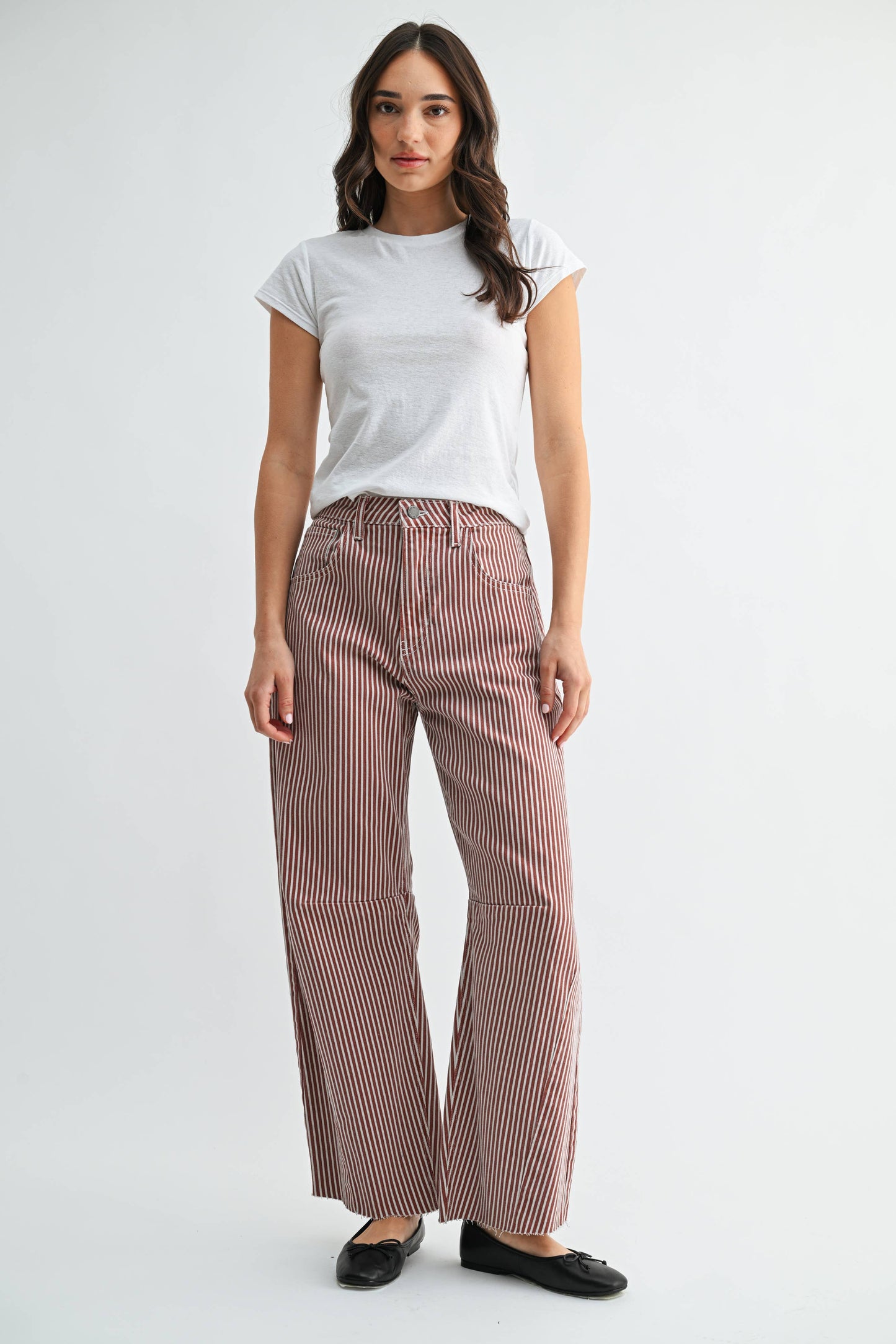JUST BLACK DENIM - Spice Brown Barrel Jean w/ Seams