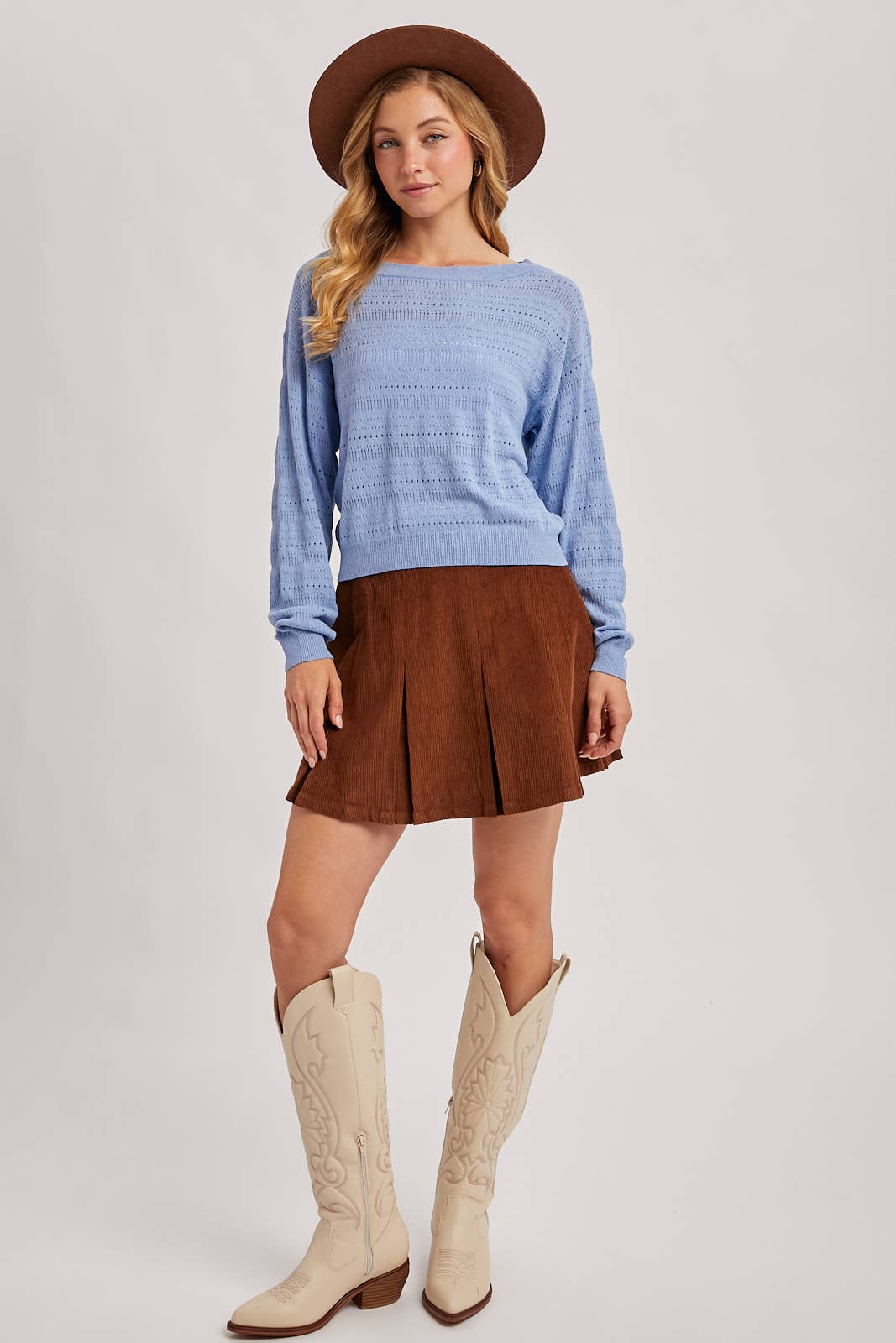 Lightweight Open Knit Pullover Top