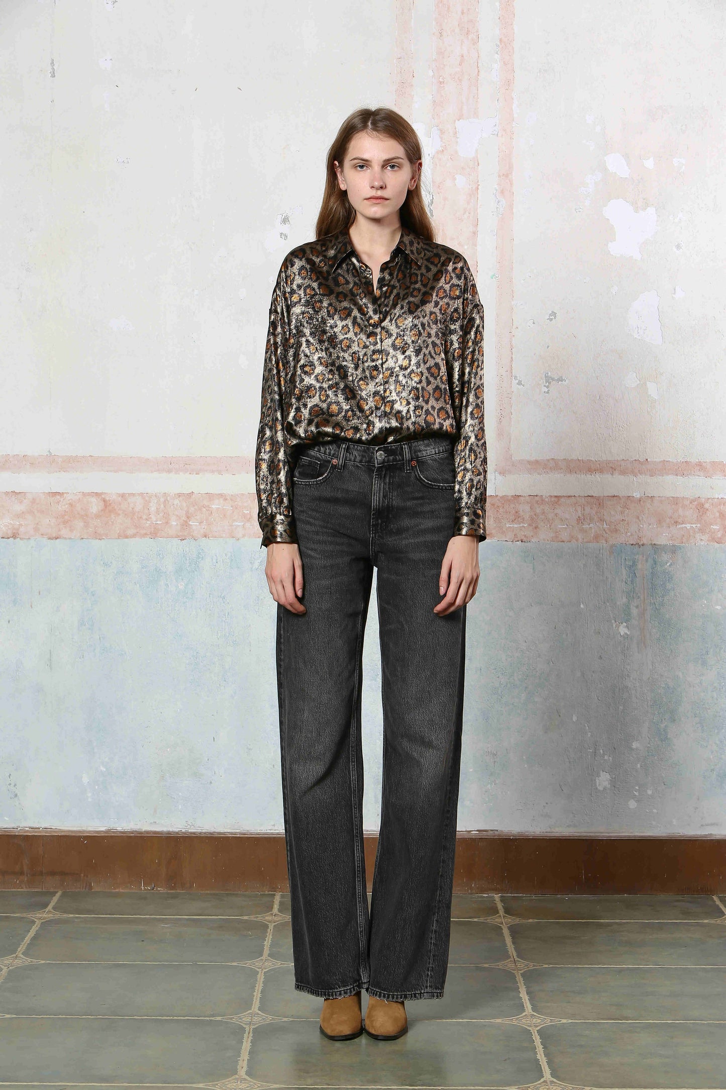 Shimmer Animal Print Blouse