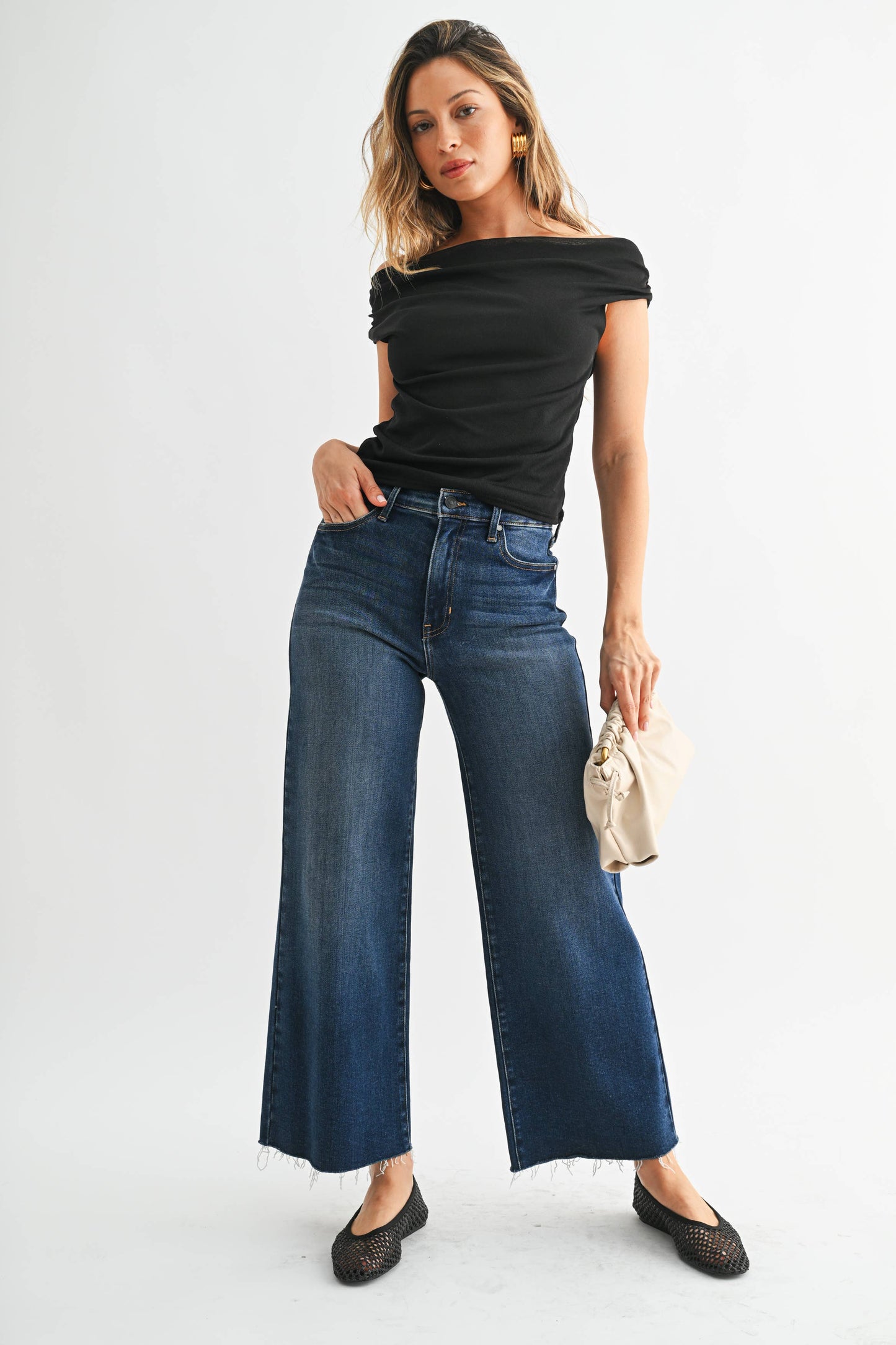 The Scissor Cut Wide Leg - Dark Wash