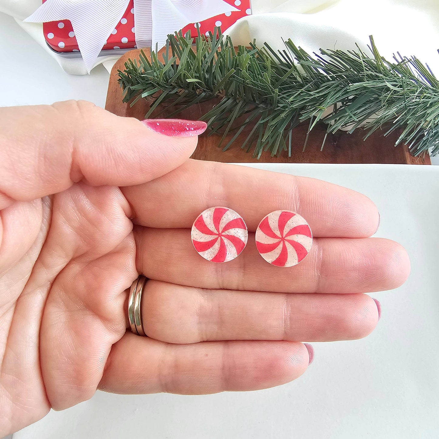 Peppermint Stud Earrings