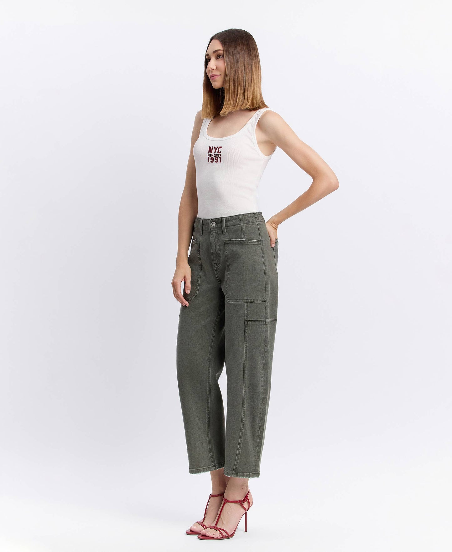 FLYING MONKEY Olivia High Rise Barrel Jean