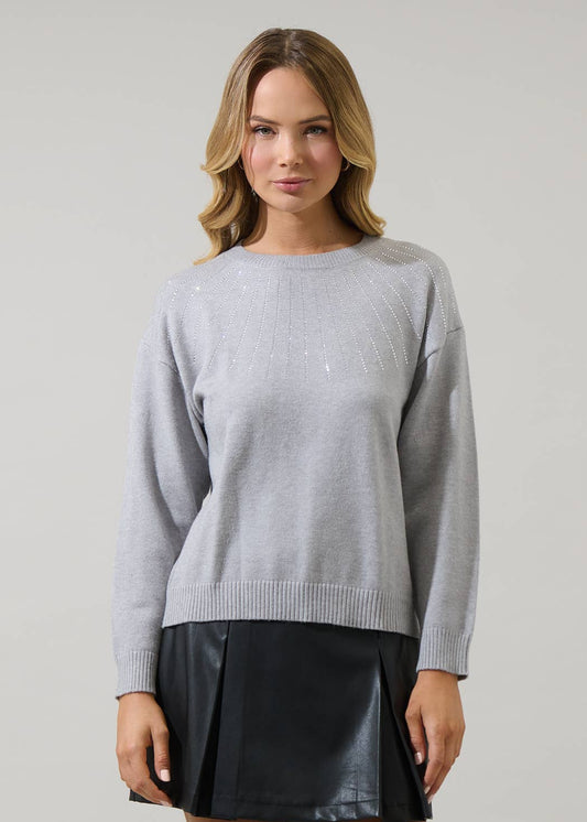 Shanice Rhinestone Knit Sweater
