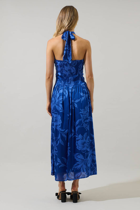 Ciara Floral Halter Maxi Dress
