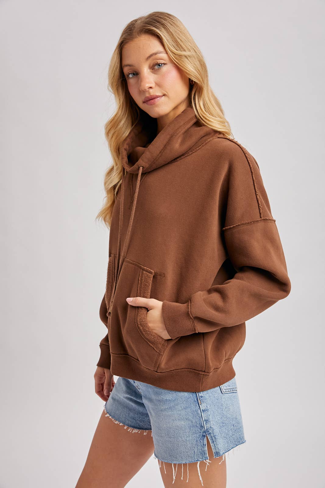 Cowl Neck Pullover Sweatshirt