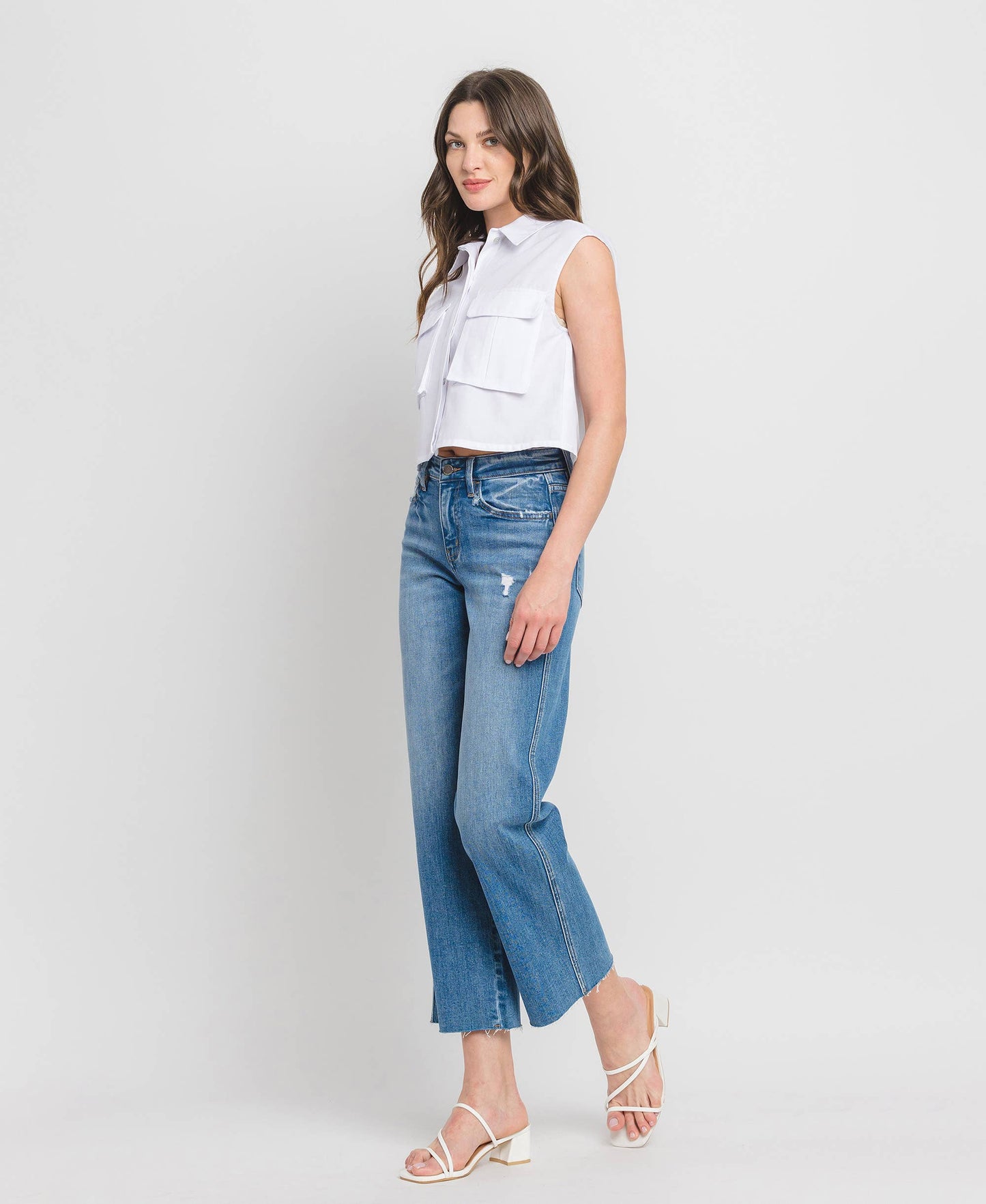 Maeve Raw Hem Sim Wide Jean