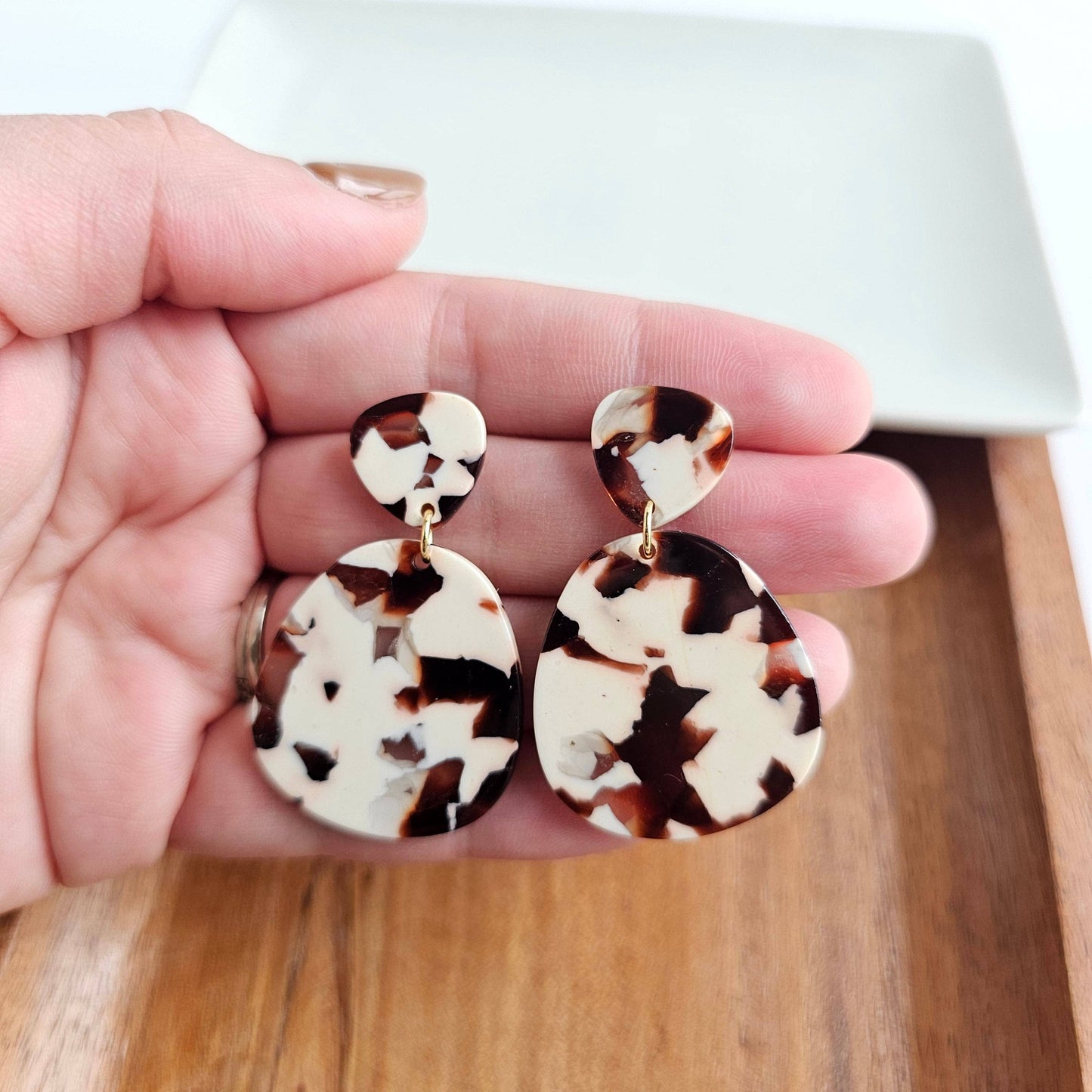 Penelope Earrings - Cowhide