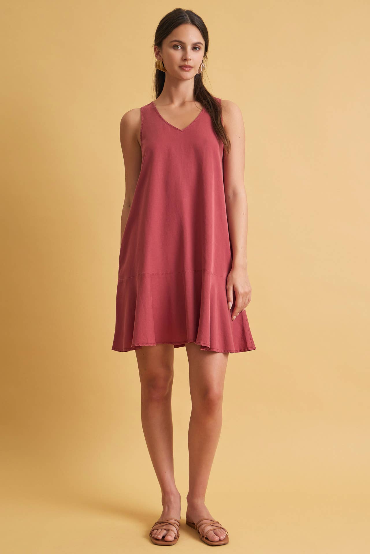 Ruffle Hem Mini Dress