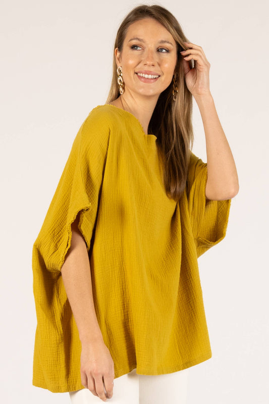 Tealeaf Cotton Gauze Top