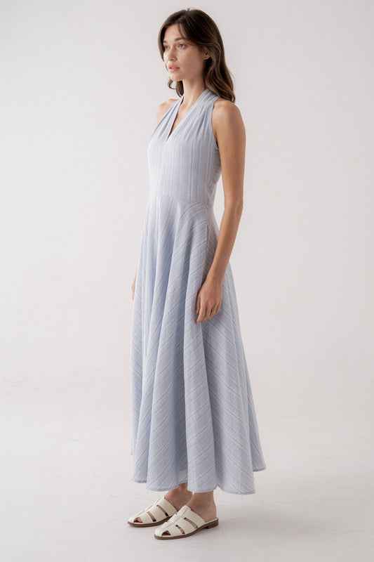 Flared Full Skirt Midi Dress