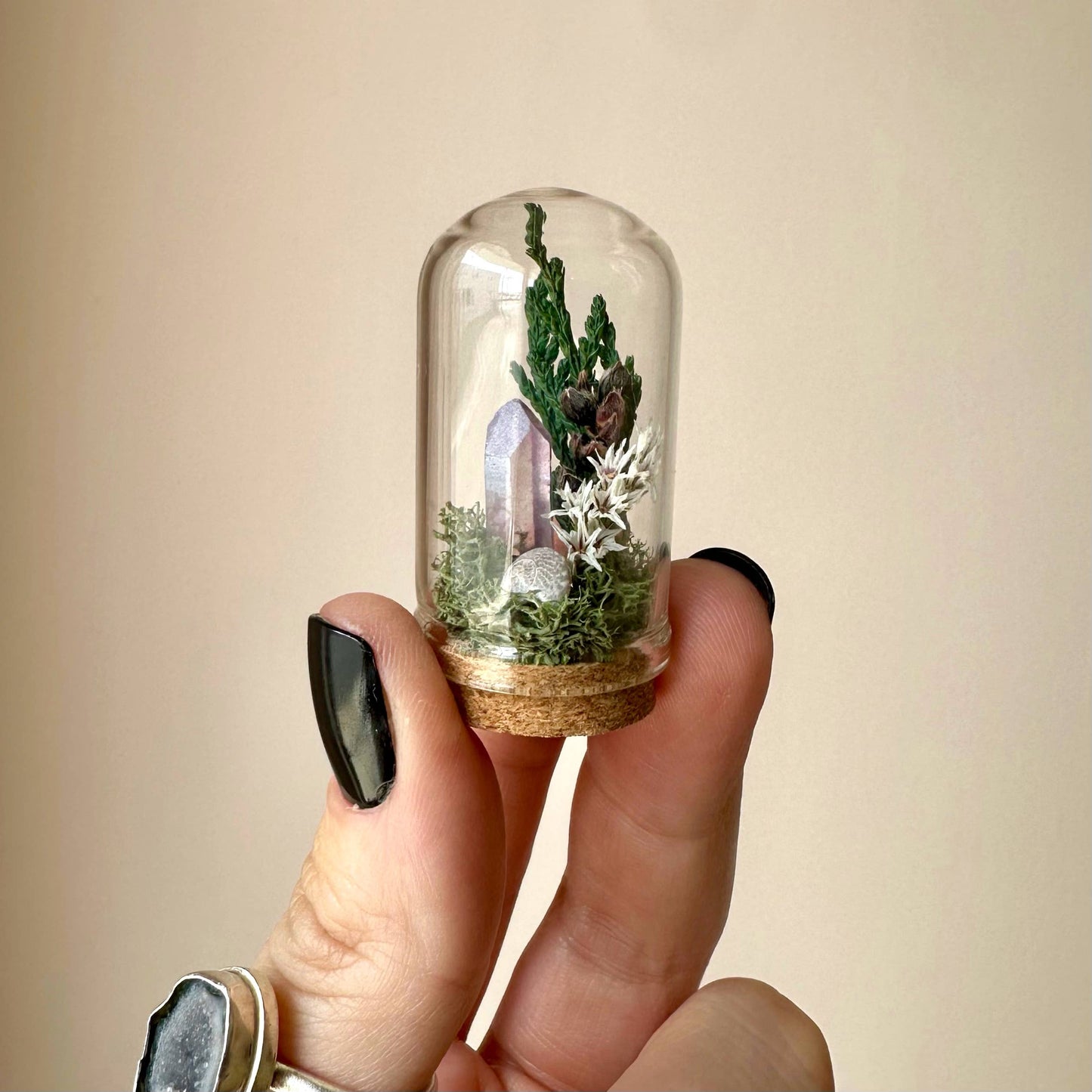 Starlight Crystal Fairy Garden Mini Floral Terrarium