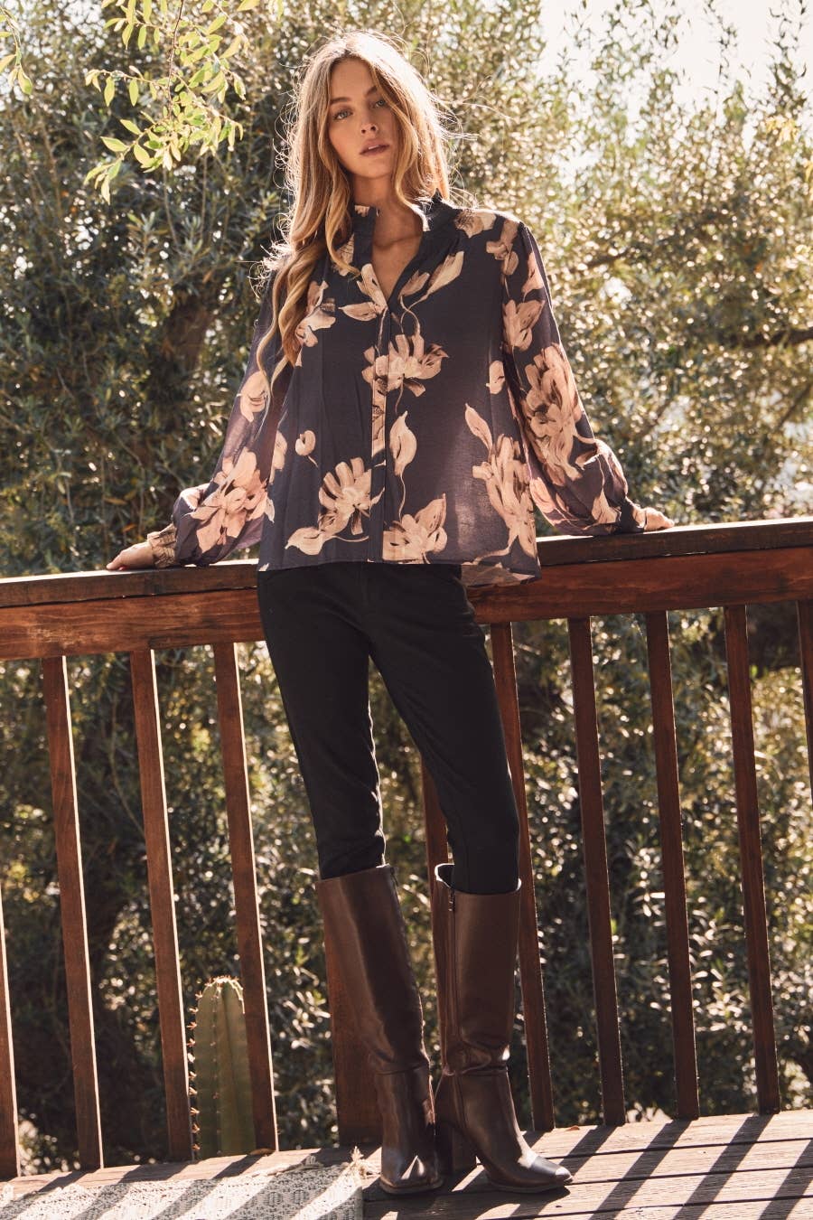 Fall Florals Printed Blouse
