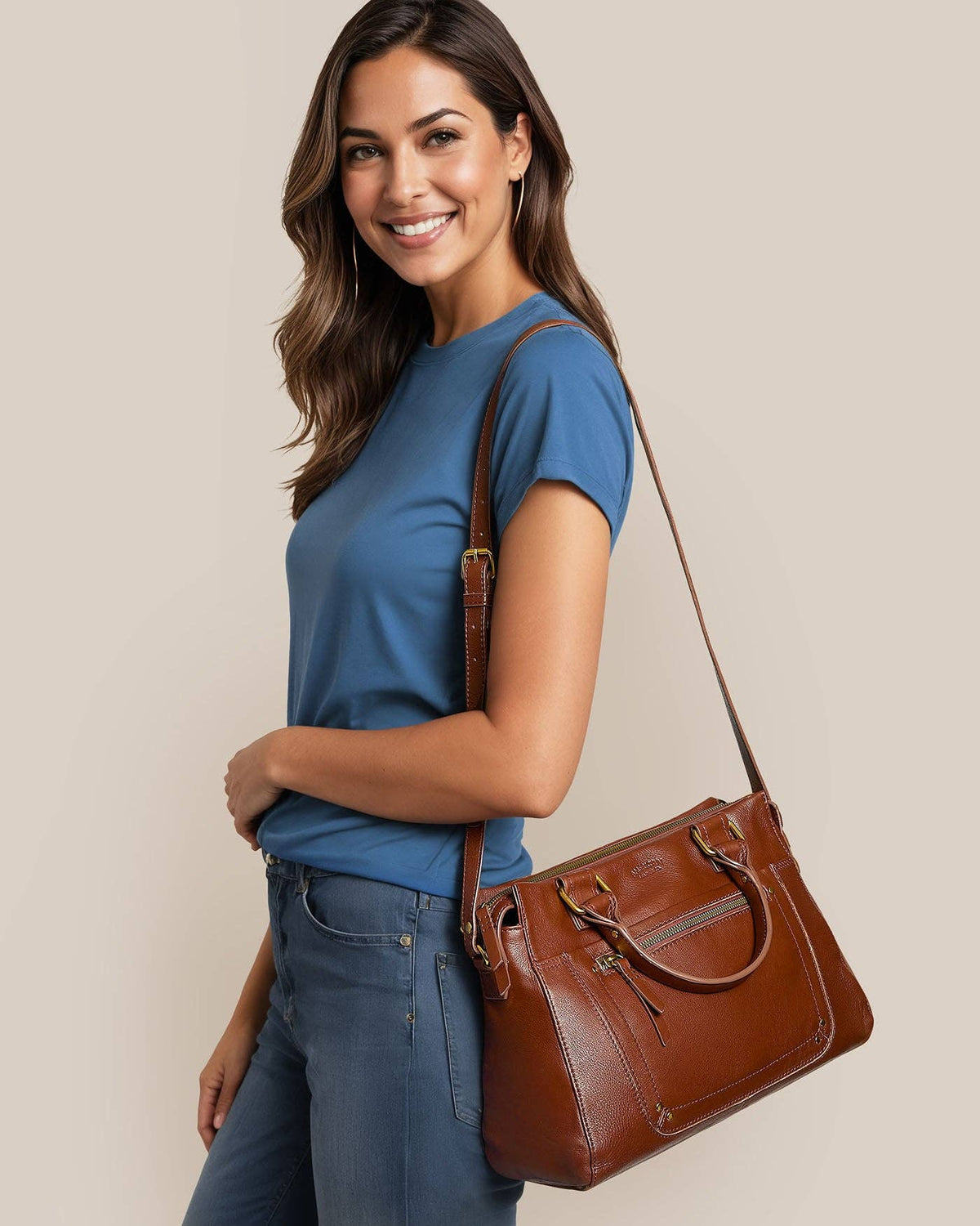 Jamestown Satchel - Brandy