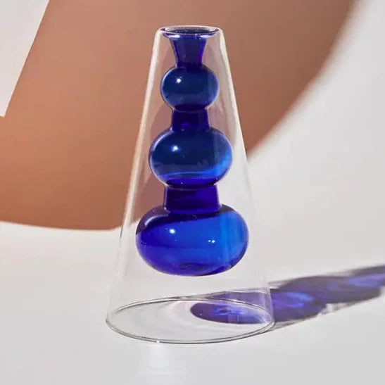 Nordic Hydroponic Blue Glass Vase