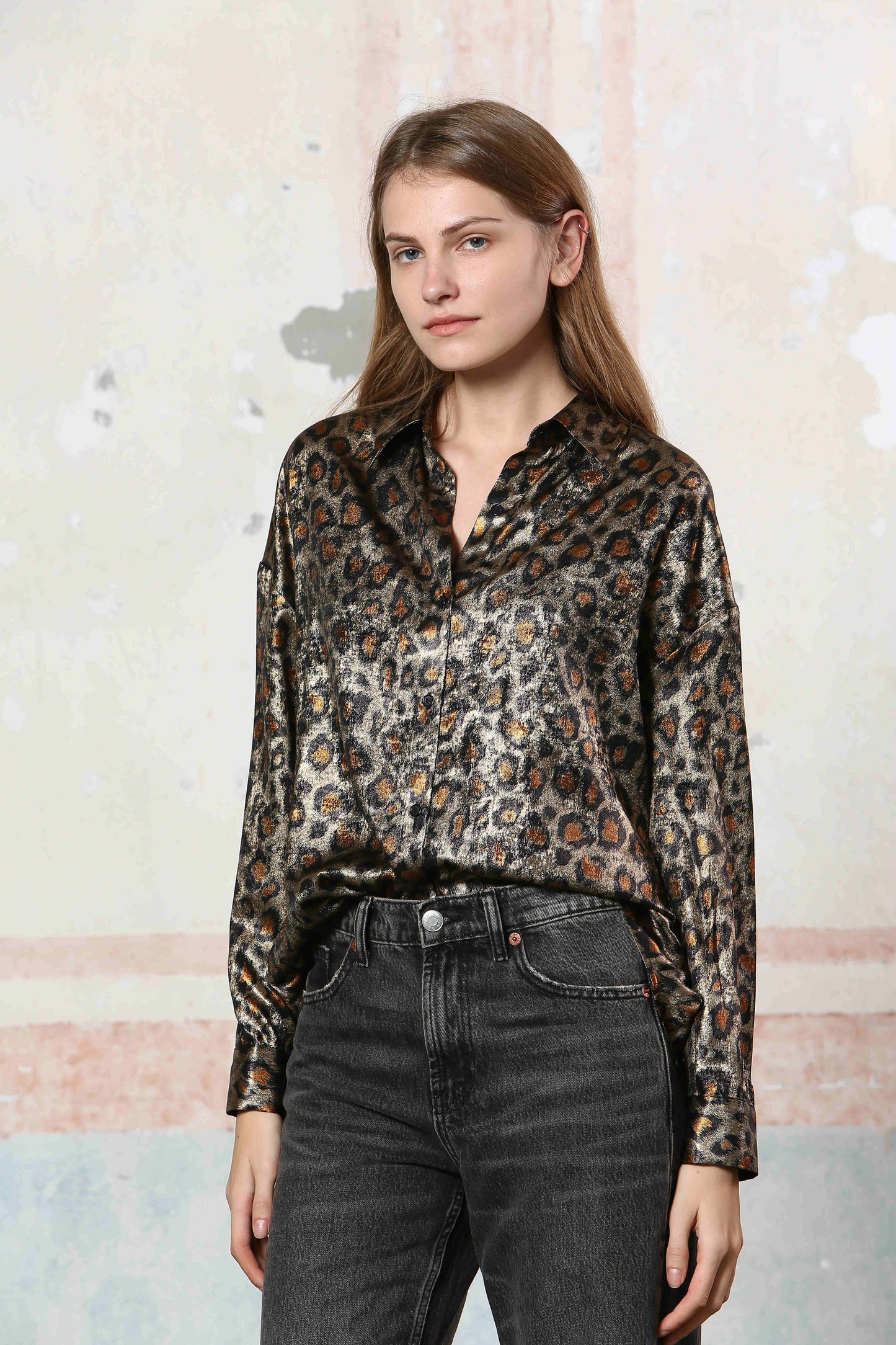 Shimmer Animal Print Blouse
